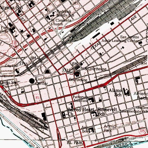 Topographic Map of El Paso County Constable's Office Precinct 3, TX