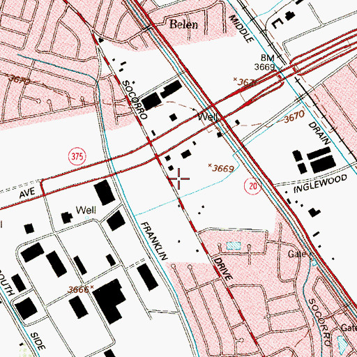 Topographic Map of El Paso County Constable's Office Precinct 5, TX