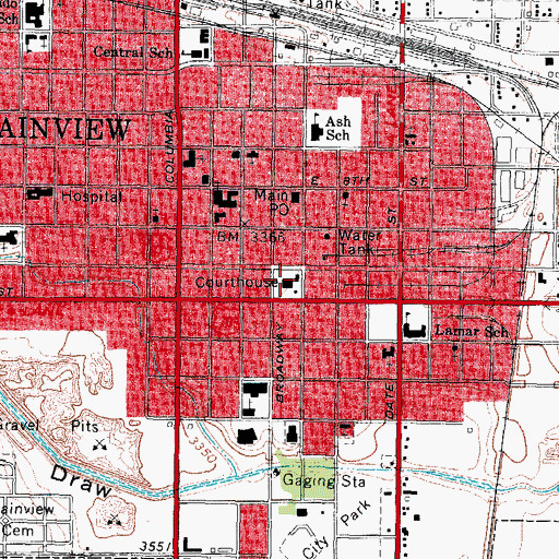 Topographic Map of Hale County Constable's Office Precinct 1, TX