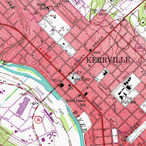 Topographic Map of Kerr County Constable's Office Precinct 1, TX
