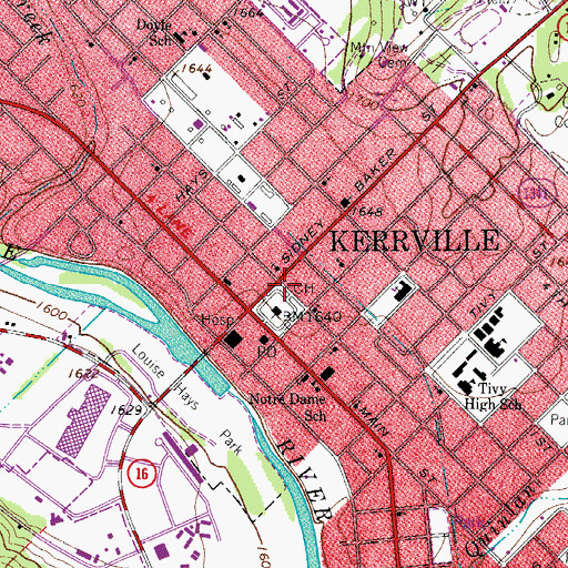 Topographic Map of Kerr County Constable's Office Precinct 3, TX