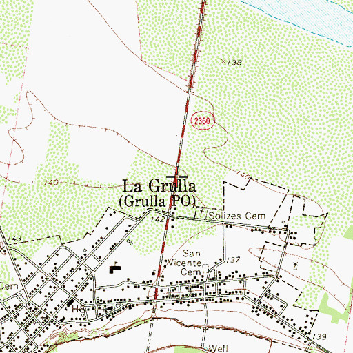Topographic Map of La Grulla Police Department, TX