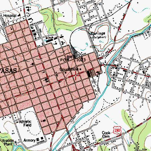 Topographic Map of Lampasas County Constable's Office, TX