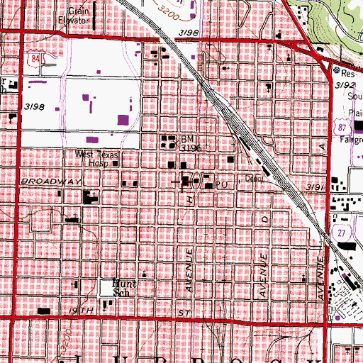 Topographic Map of Lubbock County Constable's Office Precinct 4, TX