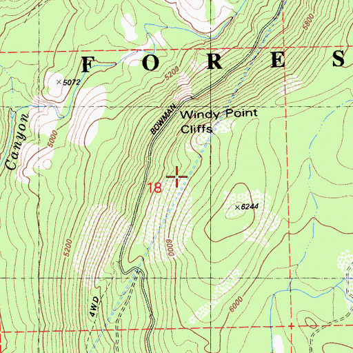 Topographic Map of Bowman Tunnel, CA