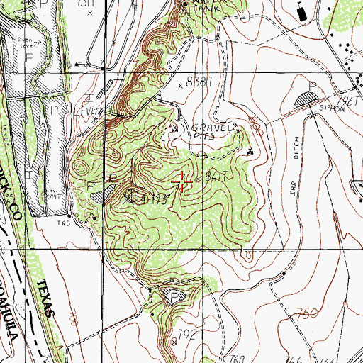 Topographic Map of Maverick County Constable's Office Precinct 4, TX
