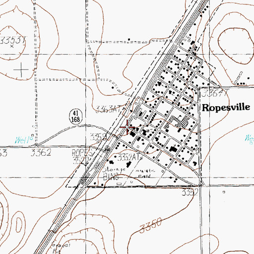Topographic Map of Ropesville Police Department, TX