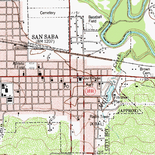 Topographic Map of San Saba County Sheriff's Office, TX