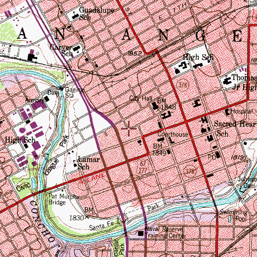 Topographic Map of Tom Green County Constable's Office Precinct 1, TX
