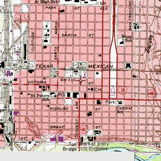 Topographic Map of Webb County Constable's Office Precinct 1, TX