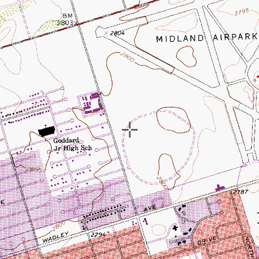 Topographic Map of Midland College Police Department, TX