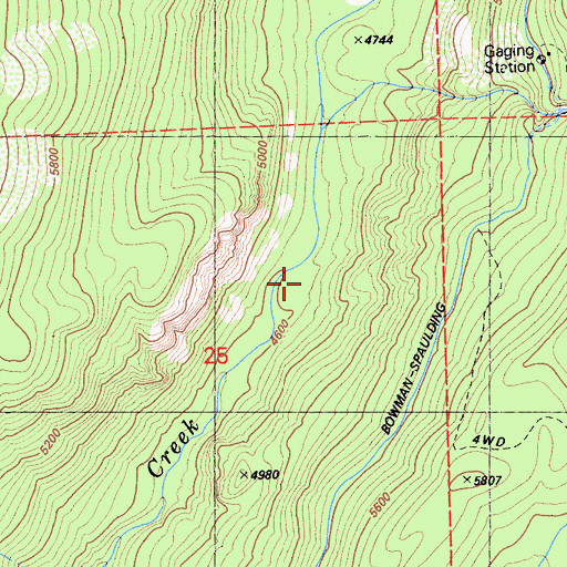 Topographic Map of Canyon Creek Trail, CA