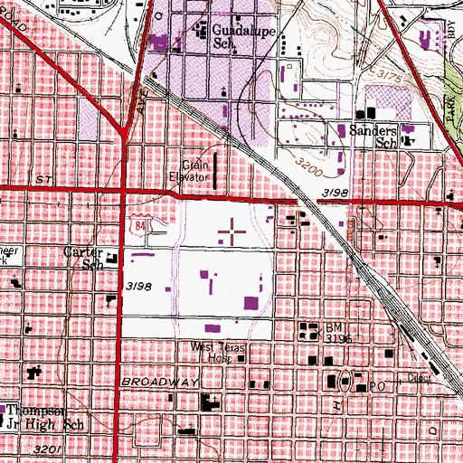 Topographic Map of texas department of public saftey, TX
