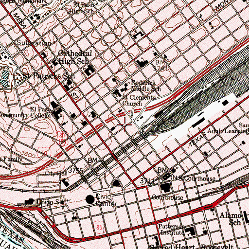 Topographic Map of Texas Department of Public Safety Texas Rangers Company E, TX
