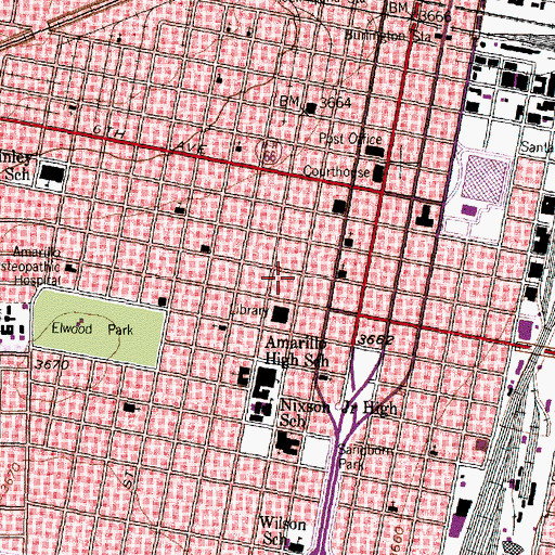 Topographic Map of Potter County Constables Office Precinct 1, TX