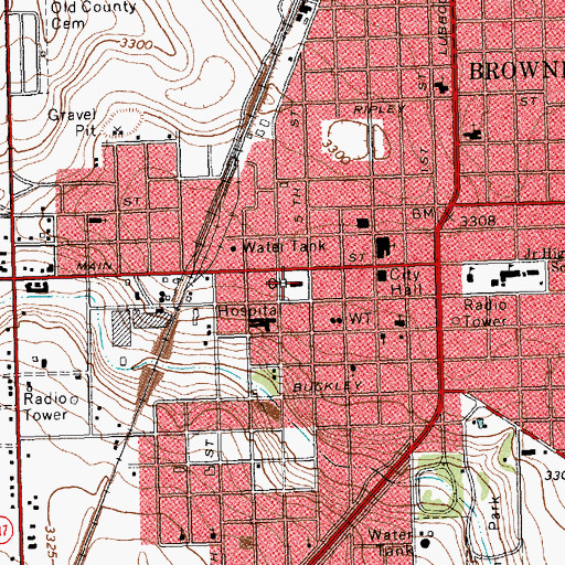 Topographic Map of Terry County Constable's Office, TX