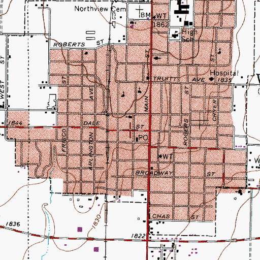 Topographic Map of Runnels County Constable's Office Precinct 2, TX