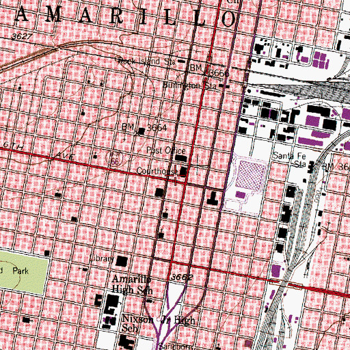 Topographic Map of Potter County Constables Office Precinct 2, TX
