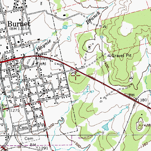 Topographic Map of Burnet County Constable's Office Precinct 2, TX