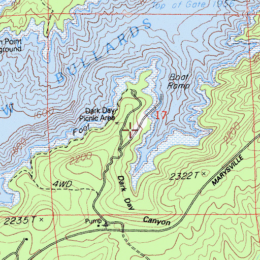 Topographic Map of Dark Day Picnic Area, CA