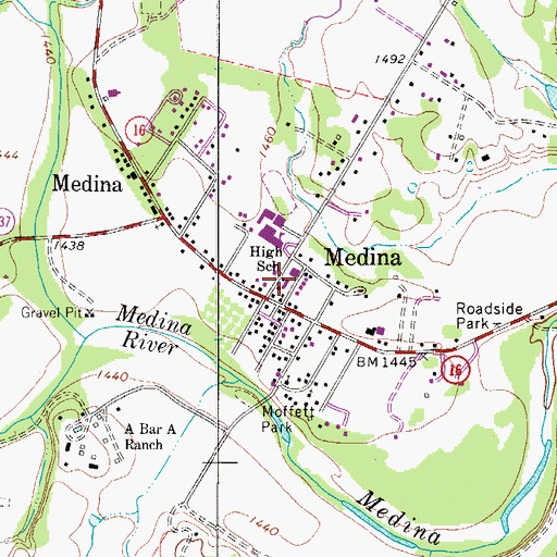 Topographic Map of Bandera County Constable's Office Precinct 3, TX