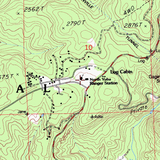 Topographic Map of North Yuba Ranger Station, CA