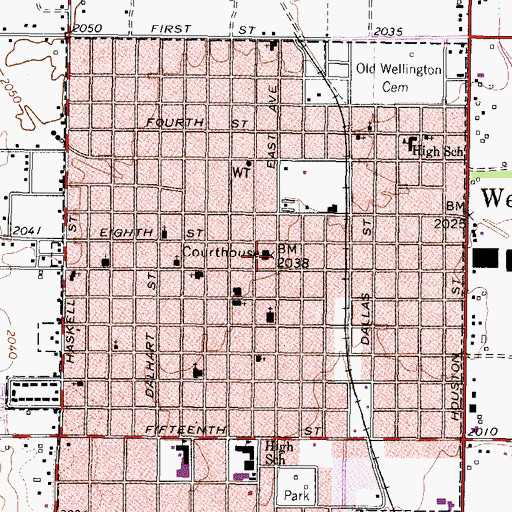 Topographic Map of Collingsworth County Constable's Office, TX