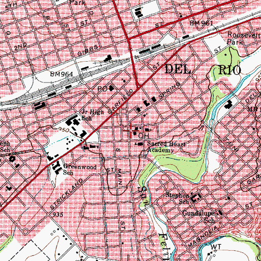 Topographic Map of Val Verde County Constable's Office, TX