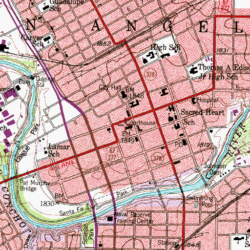 Topographic Map of Tom Green County Constable's Office Precinct 4, TX