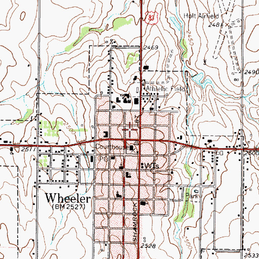 Topographic Map of Wheeler County Constable's Office Precinct 1, TX