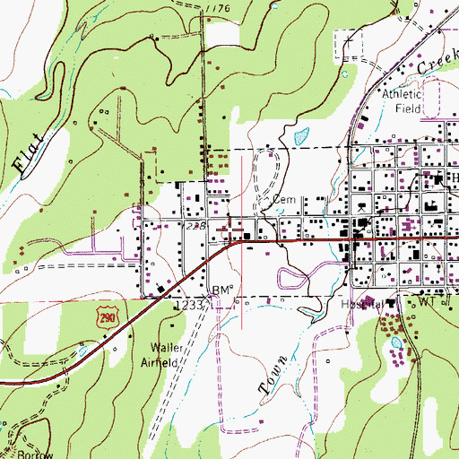 Topographic Map of Johnson City Police Department, TX