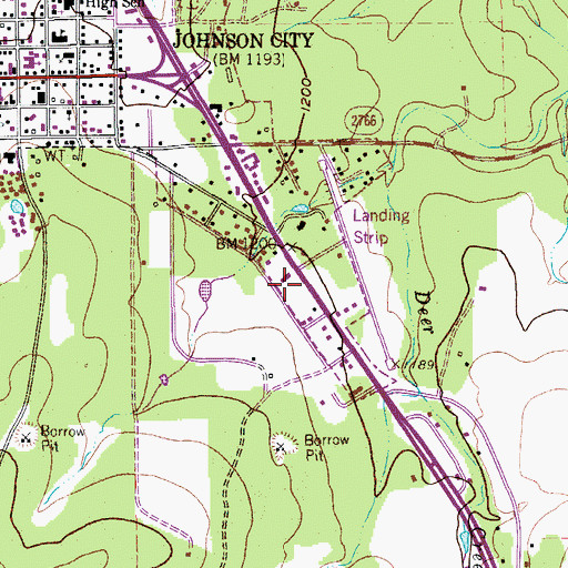 Topographic Map of Blanco County Sheriff's Office, TX