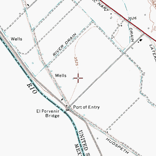 Topographic Map of United States Border Patrol Station, TX