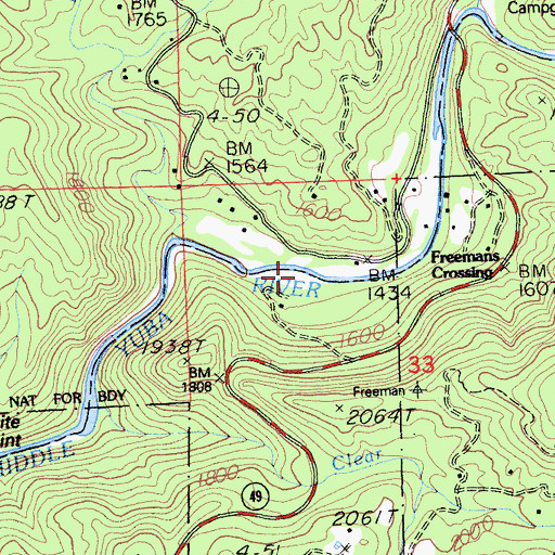 Topographic Map of Moonshine Campground, CA