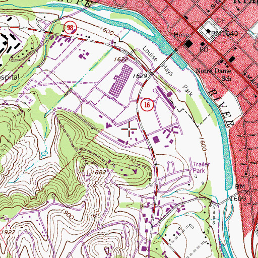 Topographic Map of Texas Parks and Wildlife Department Law Enforcement Division, TX