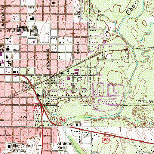 Topographic Map of Laredo Police Substation Patrol East Beat 3, TX