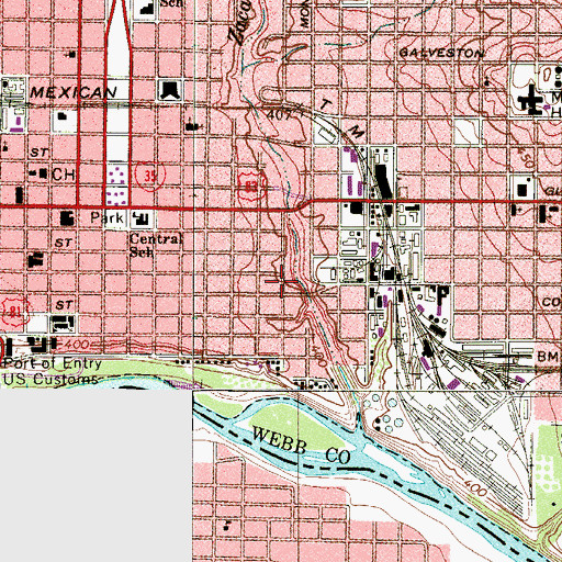 Topographic Map of Laredo Police Substation Patrol West Beat 3, TX
