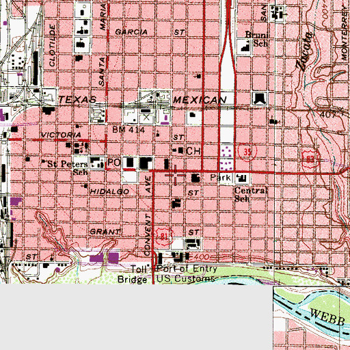 Topographic Map of Laredo Police Substation Patrol West Beat 5, TX