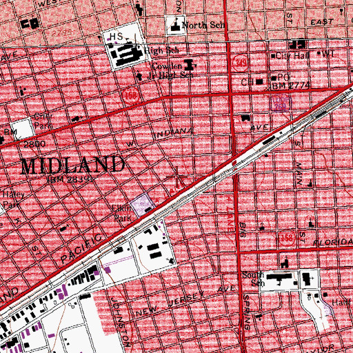 Topographic Map of Midland County Constable's Office Precinct 4, TX