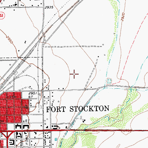 Topographic Map of Pecos County Sheriff's Office, TX