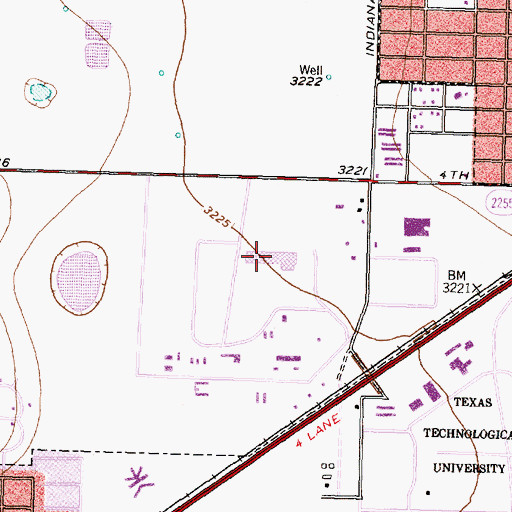 Topographic Map of Texas Tech University Police Department Health Science Center Patrol Division, TX