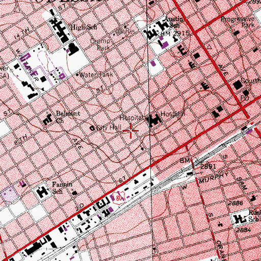 Topographic Map of Texas Tech University Police Department - Odessa Campus, TX