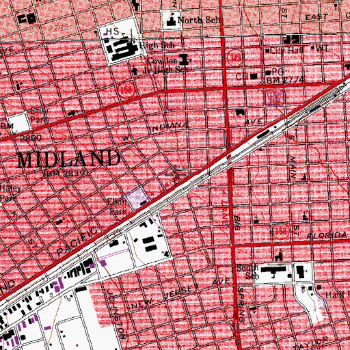 Topographic Map of Midland County Constable's Office Precinct 2, TX