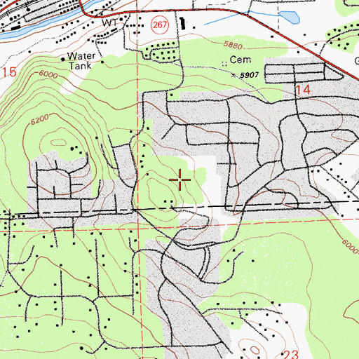 Topographic Map of Ponderosa Palisades, CA