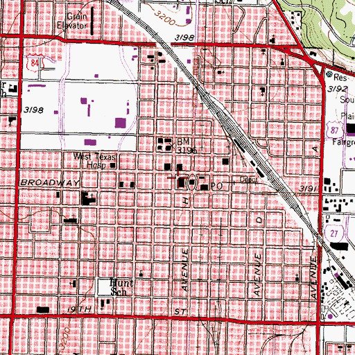 Topographic Map of Lubbock County Constable's Office Precinct 2, TX