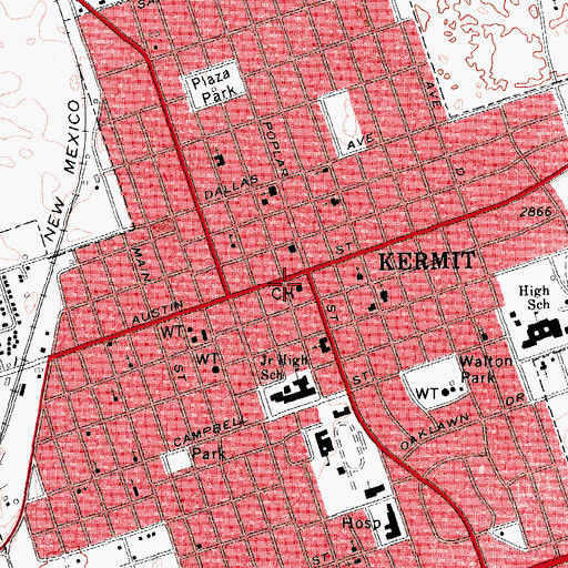 Topographic Map of Winkler County Constable's Office Precincts 1 and 4, TX