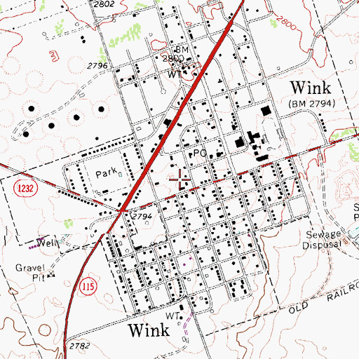 Topographic Map of Winkler County Constable's Office Precincts 2 and 3, TX