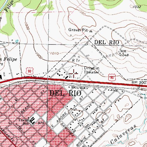 Topographic Map of United States Border Patrol Station, TX