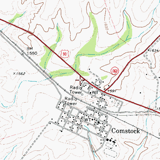 Topographic Map of United States Border Patrol Station, TX