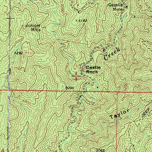 Topographic Map of Charcoal Gulch, AZ